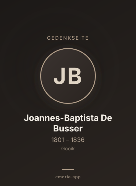 Gedenkportrait von Joannes-Baptista De Busser