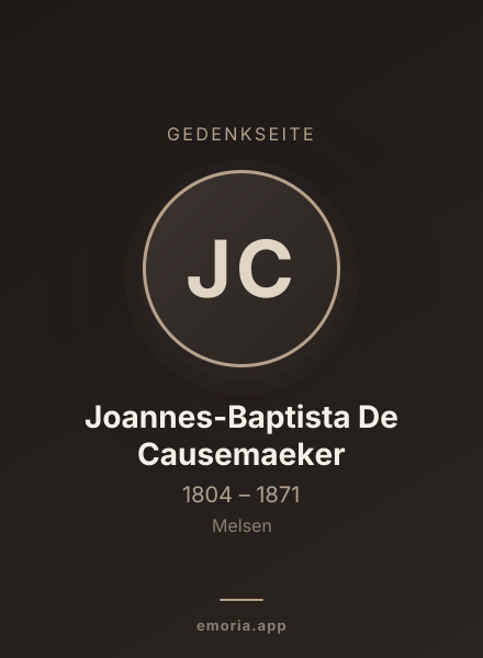 Gedenkportrait von Joannes-Baptista De Causemaeker