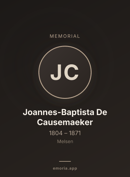 Memorial portrait of Joannes-Baptista De Causemaeker