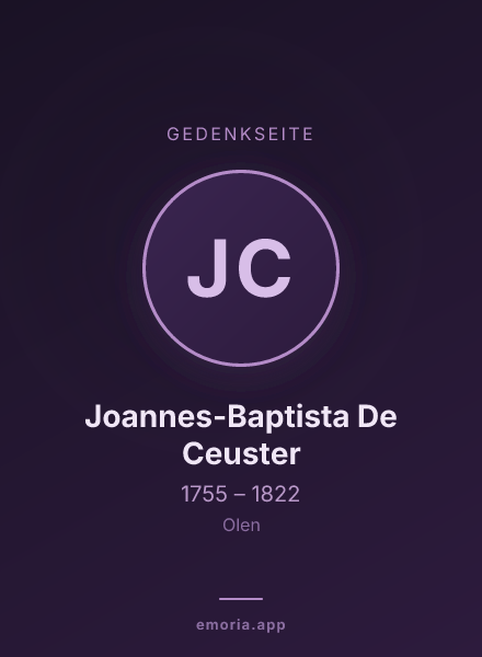 Gedenkportrait von Joannes-Baptista De Ceuster
