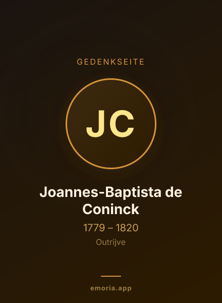 Gedenkportrait von Joannes-Baptista de Coninck