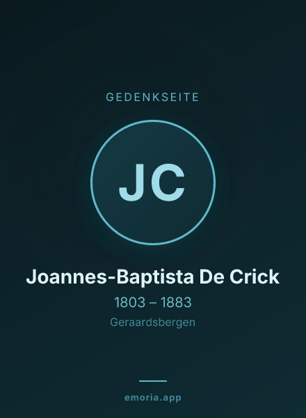 Gedenkportrait von Joannes-Baptista De Crick