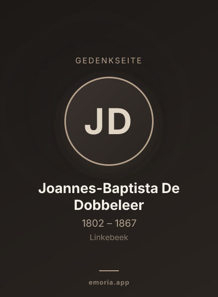 Gedenkportrait von Joannes-Baptista De Dobbeleer