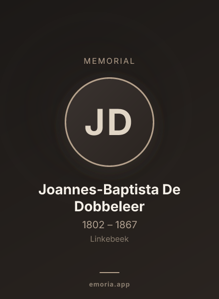 Memorial portrait of Joannes-Baptista De Dobbeleer