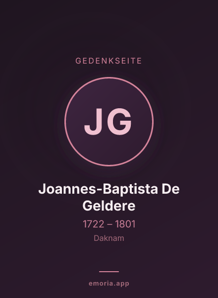Gedenkportrait von Joannes-Baptista De Geldere