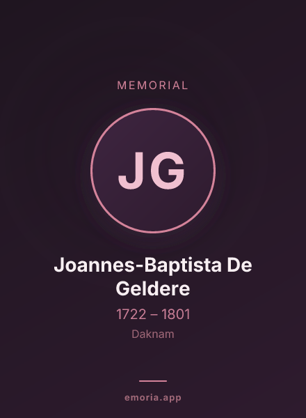 Memorial portrait of Joannes-Baptista De Geldere