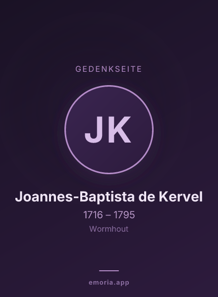 Gedenkportrait von Joannes-Baptista de Kervel