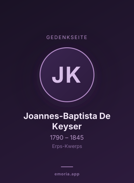 Gedenkportrait von Joannes-Baptista De Keyser