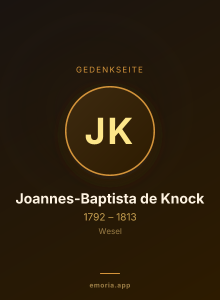Gedenkportrait von Joannes-Baptista de Knock