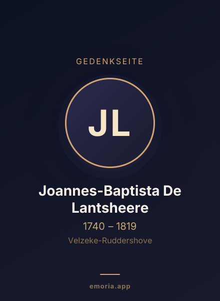 Gedenkportrait von Joannes-Baptista De Lantsheere