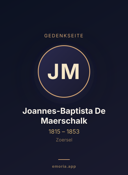 Gedenkportrait von Joannes-Baptista De Maerschalk