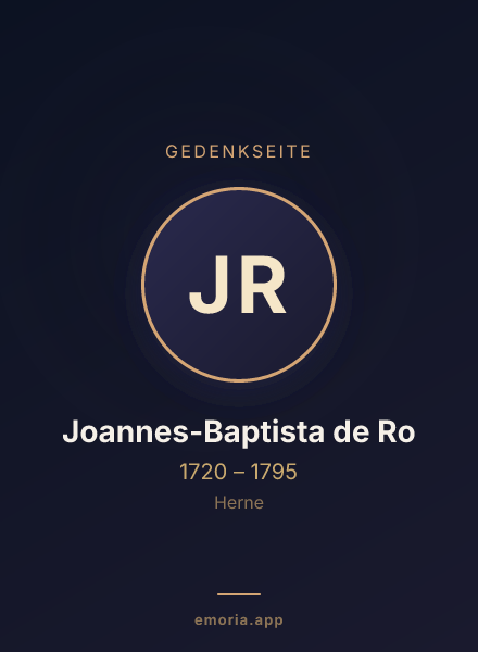 Gedenkportrait von Joannes-Baptista de Ro