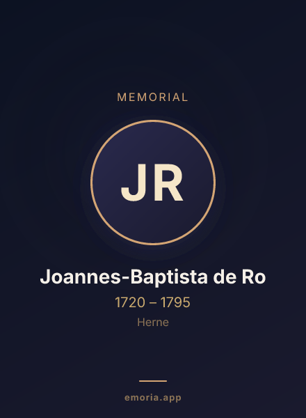 Memorial portrait of Joannes-Baptista de Ro