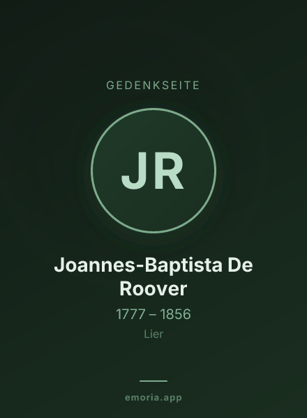 Gedenkportrait von Joannes-Baptista De Roover