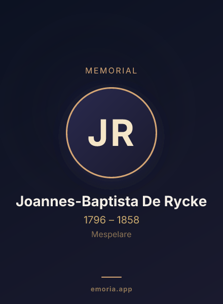 Memorial portrait of Joannes-Baptista De Rycke