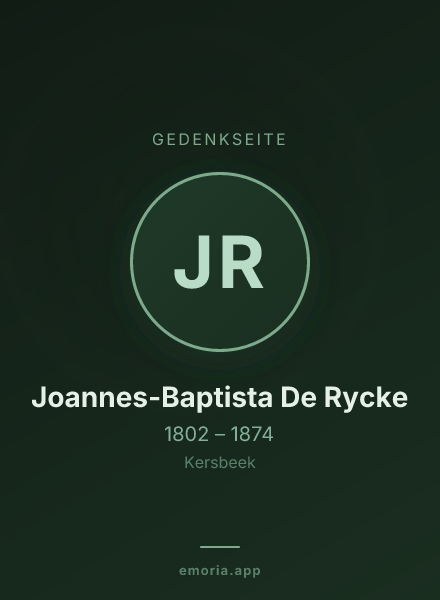 Gedenkportrait von Joannes-Baptista De Rycke