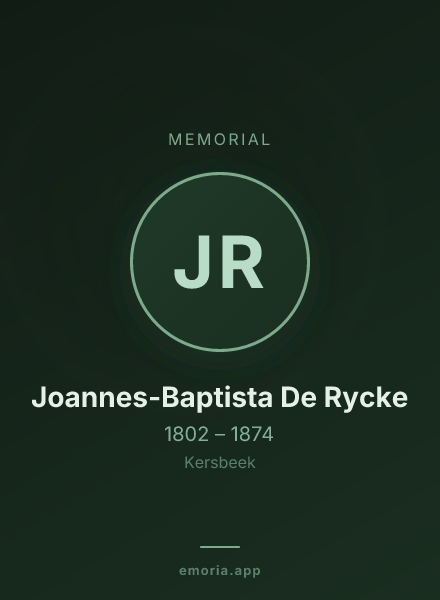 Memorial portrait of Joannes-Baptista De Rycke