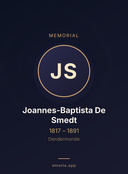 Memorial portrait of Joannes-Baptista De Smedt