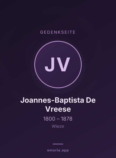 Gedenkportrait von Joannes-Baptista De Vreese