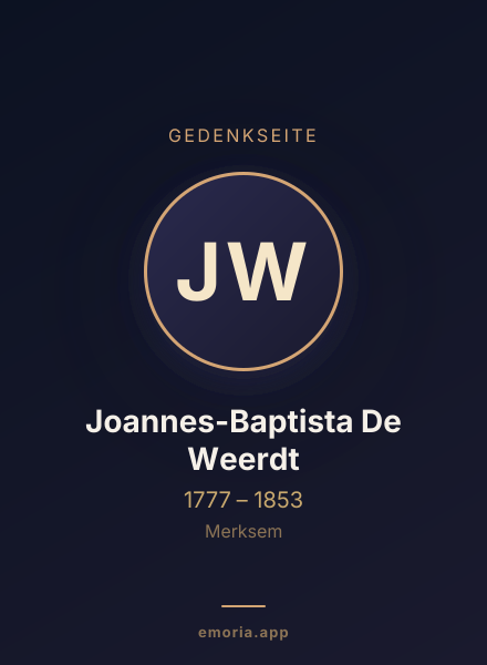 Gedenkportrait von Joannes-Baptista De Weerdt