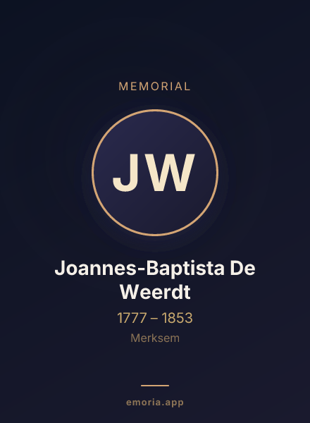 Memorial portrait of Joannes-Baptista De Weerdt