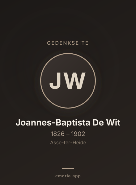 Gedenkportrait von Joannes-Baptista De Wit