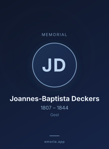 Memorial portrait of Joannes-Baptista Deckers