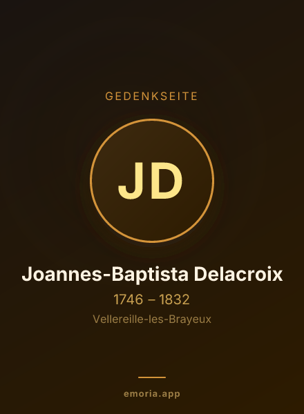Gedenkportrait von Joannes-Baptista Delacroix