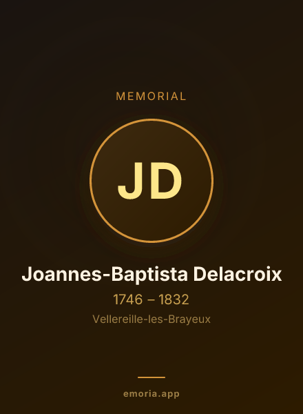 Memorial portrait of Joannes-Baptista Delacroix