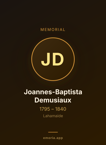 Memorial portrait of Joannes-Baptista Demusiaux