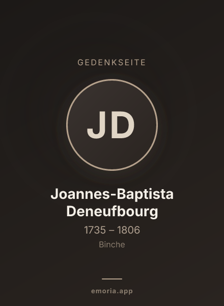 Gedenkportrait von Joannes-Baptista Deneufbourg