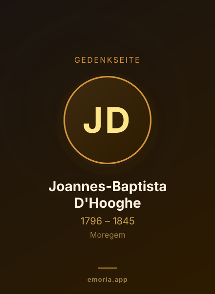 Gedenkportrait von Joannes-Baptista D'Hooghe