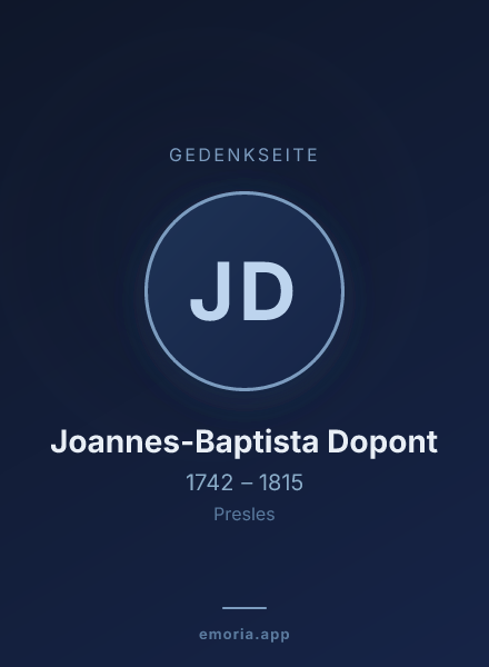 Gedenkportrait von Joannes-Baptista Dopont
