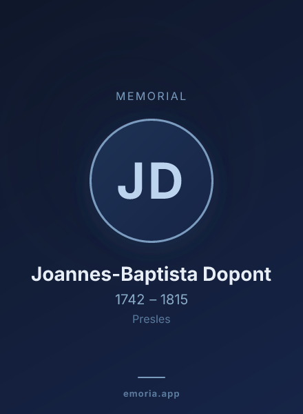 Memorial portrait of Joannes-Baptista Dopont