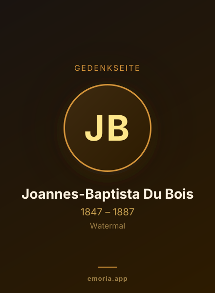 Gedenkportrait von Joannes-Baptista Du Bois