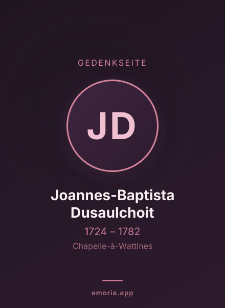Gedenkportrait von Joannes-Baptista Dusaulchoit