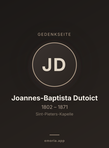 Gedenkportrait von Joannes-Baptista Dutoict