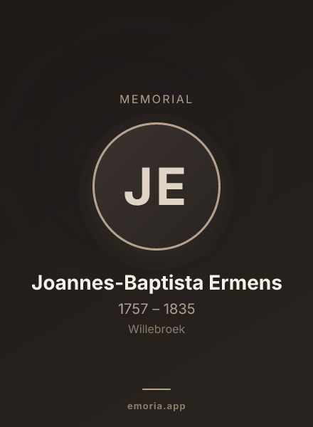 Memorial portrait of Joannes-Baptista Ermens