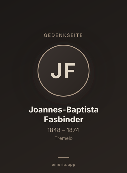 Gedenkportrait von Joannes-Baptista Fasbinder