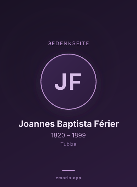 Gedenkportrait von Joannes Baptista Férier