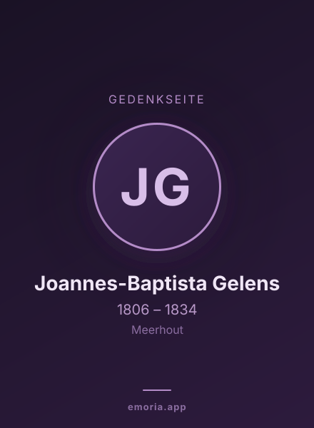 Gedenkportrait von Joannes-Baptista Gelens