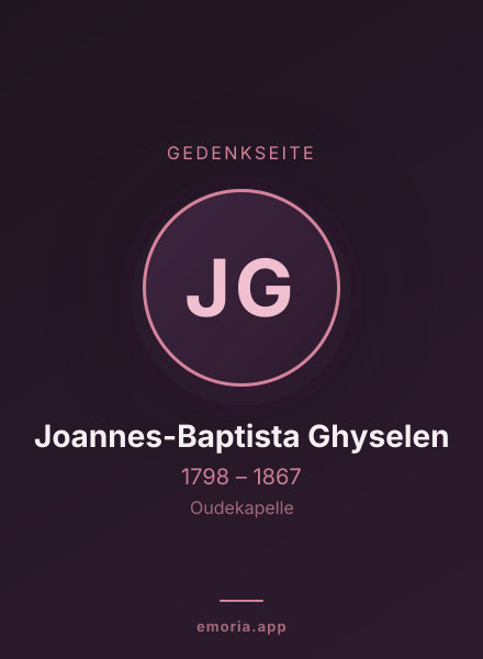 Gedenkportrait von Joannes-Baptista Ghyselen