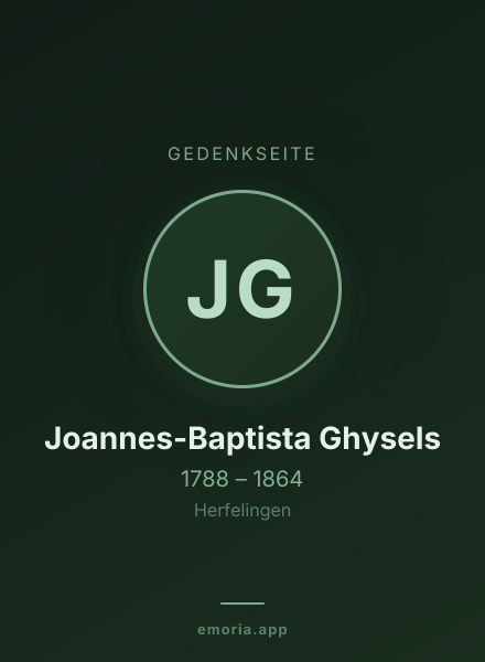 Gedenkportrait von Joannes-Baptista Ghysels