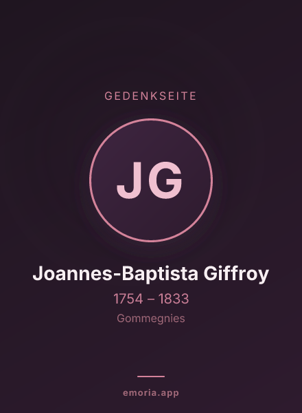 Gedenkportrait von Joannes-Baptista Giffroy