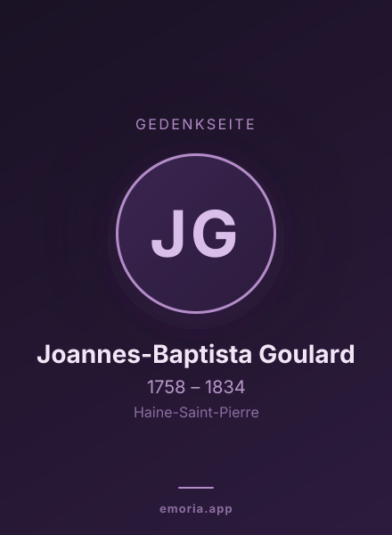 Gedenkportrait von Joannes-Baptista Goulard