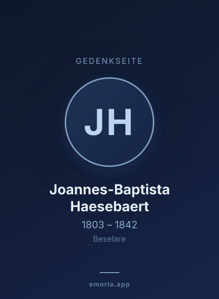 Gedenkportrait von Joannes-Baptista Haesebaert
