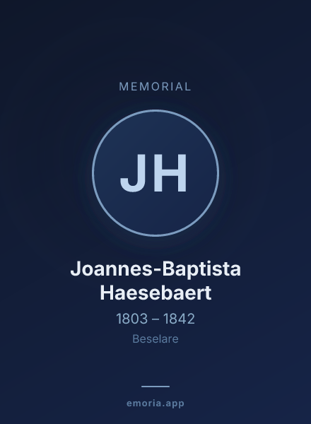 Memorial portrait of Joannes-Baptista Haesebaert