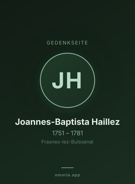 Gedenkportrait von Joannes-Baptista Haillez