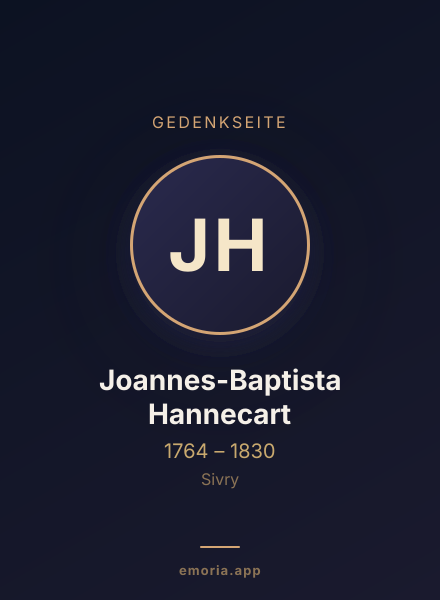 Gedenkportrait von Joannes-Baptista Hannecart