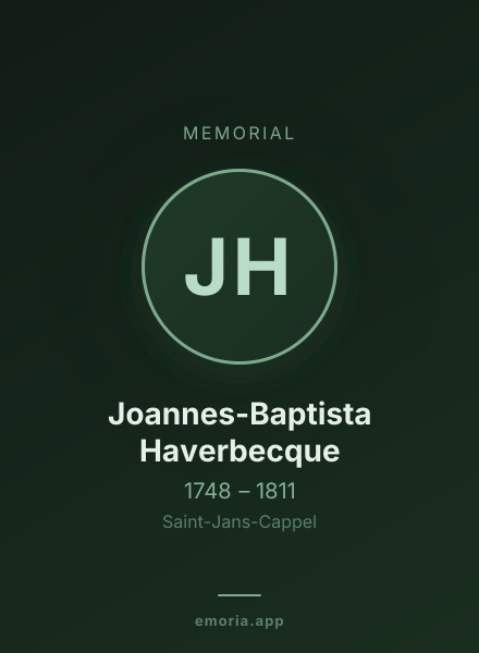 Memorial portrait of Joannes-Baptista Haverbecque